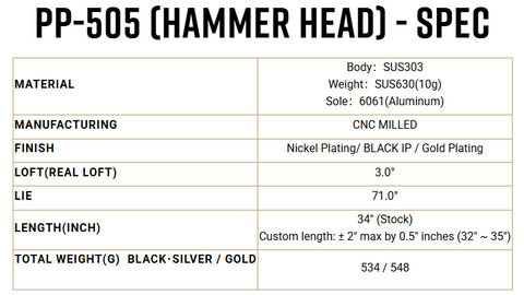 Image of Honma BERES PP-505 Hammer Head Putter